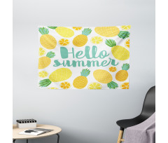 Pineapples and Fruits Wide Tapestry