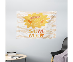 Sun on a Grunge Background Wide Tapestry