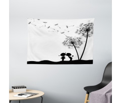 Boy and Girl Wide Tapestry