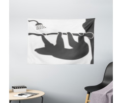 Animal Silhouette Shower Wide Tapestry
