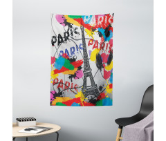 Contemporary Eiffel Tower Art Tapestry