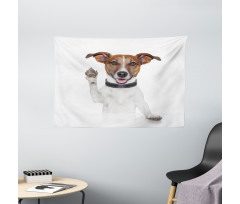 Baby Dog Animal Lover Wide Tapestry