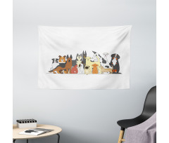 Husky and Jack Russel Terrier Wide Tapestry