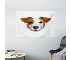 Hand Drawn Dog Animal Wide Tapestry