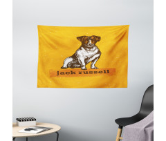 Grunge Puppy Design Wide Tapestry