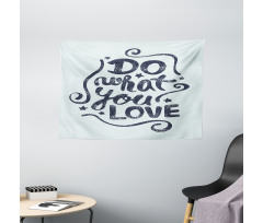 Lettering Blue Grunge Star Wide Tapestry