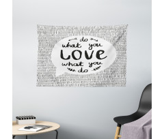 Message with Stripes Leaves Wide Tapestry