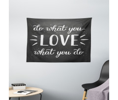 Hand Lettering Typography Wide Tapestry