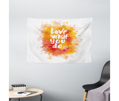 Warm Color Splash Message Wide Tapestry