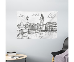 Sketch Style Zurich Wide Tapestry