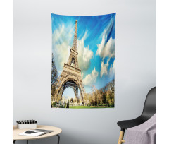 Eiffel Tower Autumn Trees Tapestry