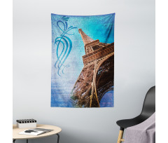 Tilt Shot Eiffel Tower Travel Tapestry