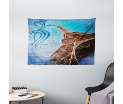 Tilt Shot Eiffel Tower Travel Wide Tapestry