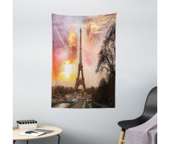 Parisian Cityscape at Sunset Tapestry