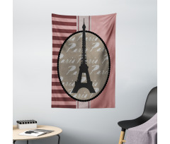 Vintage Eiffel Silhouette Tapestry