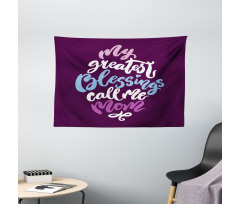 Calligraphic Message Mother Wide Tapestry