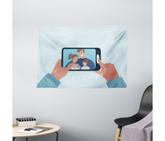 Motherhood Illustration Wide Tapestry