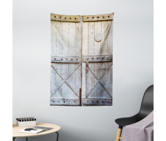 Country Rusty Wooden Door Tapestry