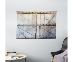 Country Rusty Wooden Door Wide Tapestry