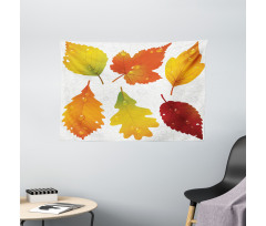 Realistic Dried Leaves Falling Wide Tapestry