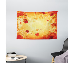 Abstract Grunge Maple Leaves Wide Tapestry