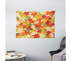 Pile of Foliage Tree Leaves Wide Tapestry