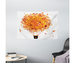 Autumn Concept Air Balloon Wide Tapestry