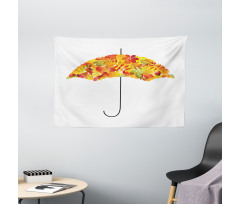 Abstract Umbrella Fall Leaves Wide Tapestry