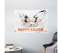 Funny Bunny Glasses Wide Tapestry