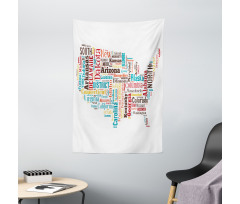 Map Cities Towns Names Tapestry