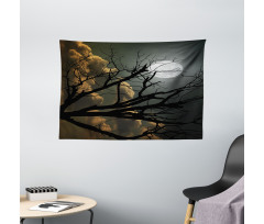 Bare Branches and Full Moon Wide Tapestry