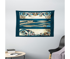 Antique Classic Floral Lines Wide Tapestry