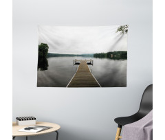 Calm Water Overcast Weather Wide Tapestry