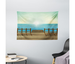 Doodle Landsape Port and Sea Wide Tapestry