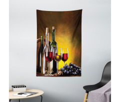 Grapes Bottles and Glasses Tapestry