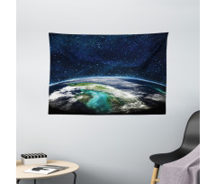 Nebula Earth and Stars Wide Tapestry