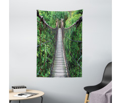 Rope Bridge in a Rainforest Tapestry