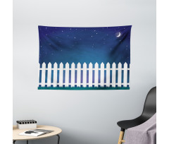 Starry Night with Crescent Wide Tapestry