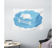 Counting Sheep Cloud Jumping Wide Tapestry