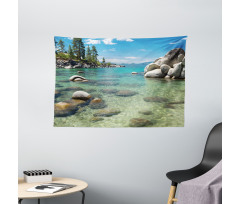 Water Stones Lake Tahoe Wide Tapestry