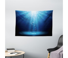 Star Night Vibrant Blue Tones Wide Tapestry