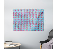 Chaotic Boho Oriental Tulip Wide Tapestry