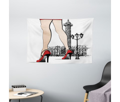 Woman Legs Paris Vendome Wide Tapestry