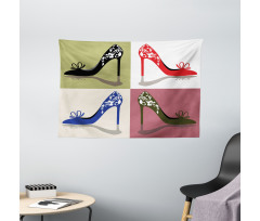 Floral Ornamental Shoes Wide Tapestry