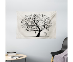 Tree of Shoes Fashion Wide Tapestry