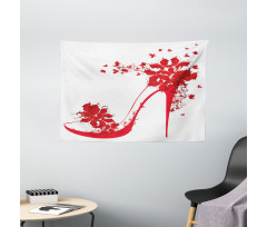 Shoe Butterflies Flowers Wide Tapestry