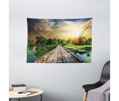 Bolt at Sunset Forest River Wide Tapestry