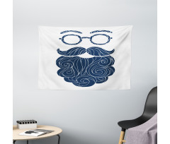 Hipster Fashion Beard Glasses Wide Tapestry