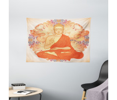 Oriental Calmness Figure Wide Tapestry