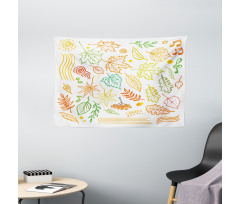 Autumn Sun Simplistic Notes Wide Tapestry